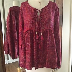 NWT Karma Highway Boho Style Peasant Blous…